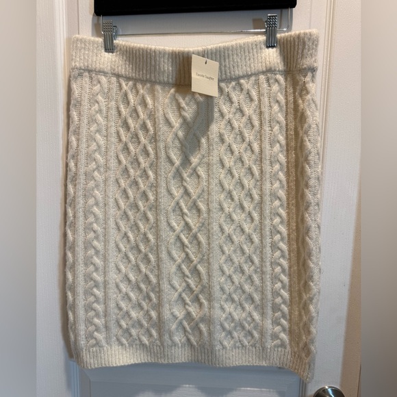 NEW Favorite Daughter Cream Cable Knit Pencil Skirt size XL - Picture 4 of 12